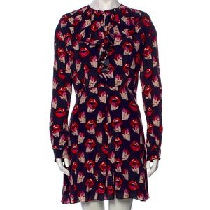 Giamba Berry Lip Print Dress Size 4